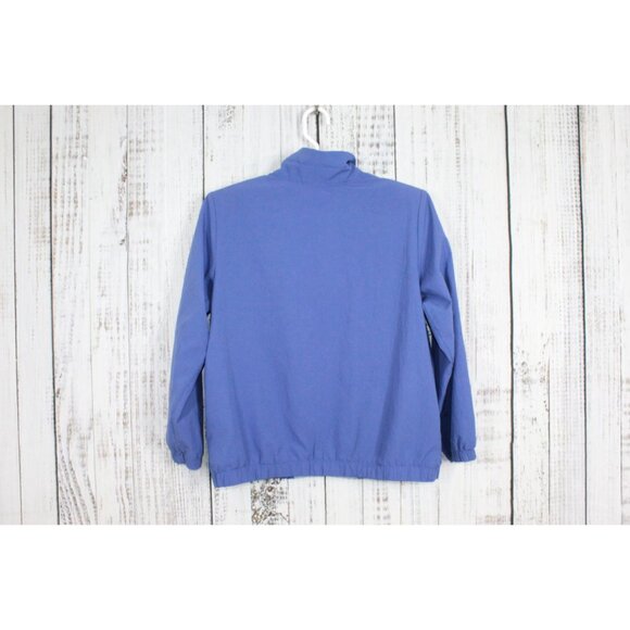 Vintage 90s Blair Blue Embroidered Flowers Track Jacket Windbreaker M - Picture 6 of 9